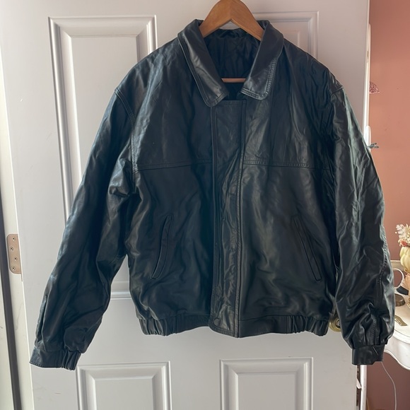 Mens Marine Corps Leather Jacket - Picture 2 of 5